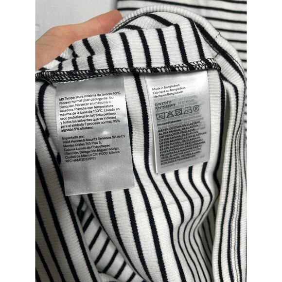 NEW H&M Womens Black White Striped Midi/ Maxi Dress Size Small - Picture 6 of 6